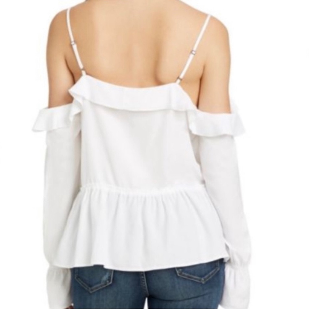 WILLIAM RAST Ruffle Trim Cold Shoulder Top/S - Picture 3 of 5